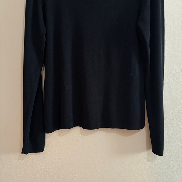 90s Vintage Northern Reflections Black V-Neck Sweater w Silver Trim - Picture 7 of 9